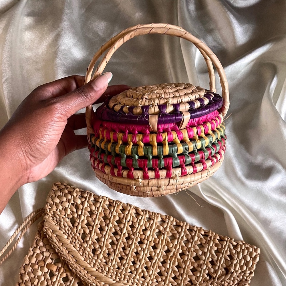Mini rainbow basket bag